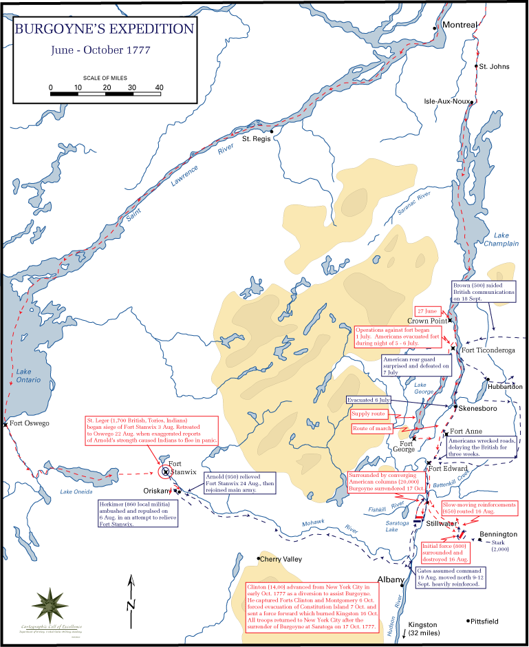 revolutionary war 1777 map